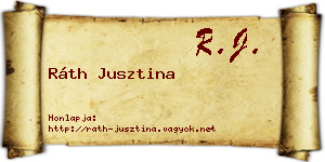 Ráth Jusztina névjegykártya