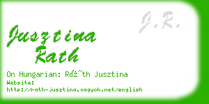 jusztina rath business card